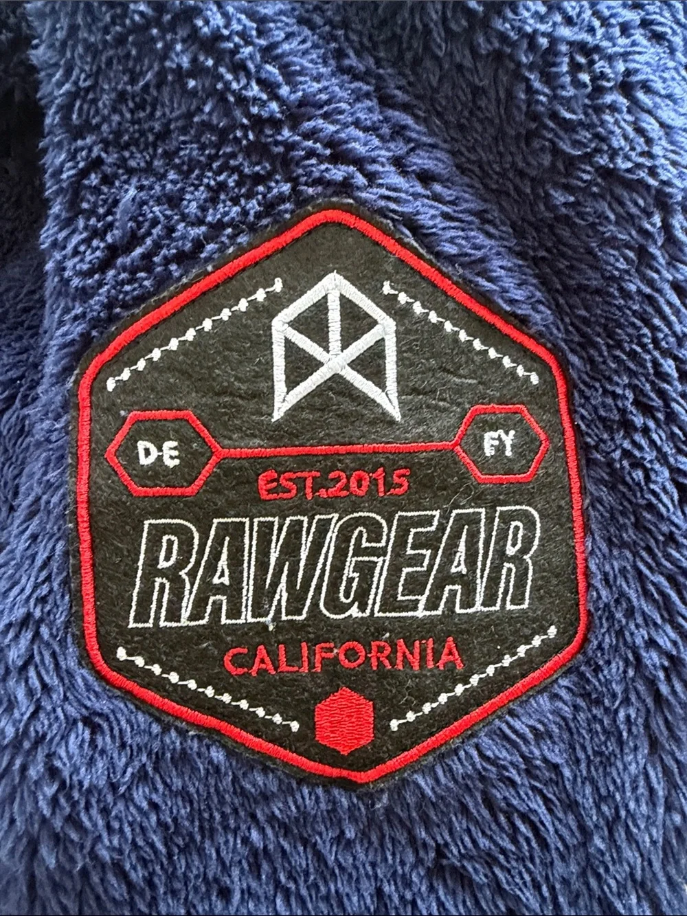 Raw Gear Navy Fleece Jacket with Red Trim